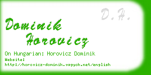 dominik horovicz business card